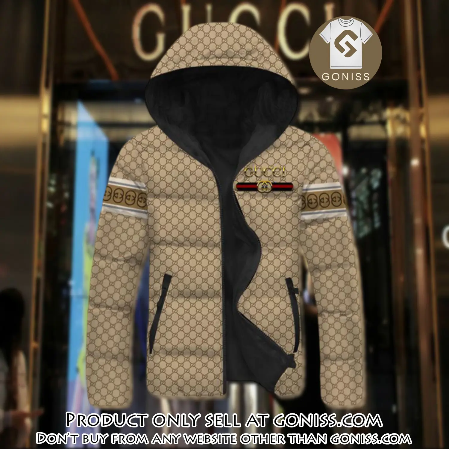 Gucci downfilled coat ultralight down jacket outdoor jacket warm outwear dfj1006 gn0814379